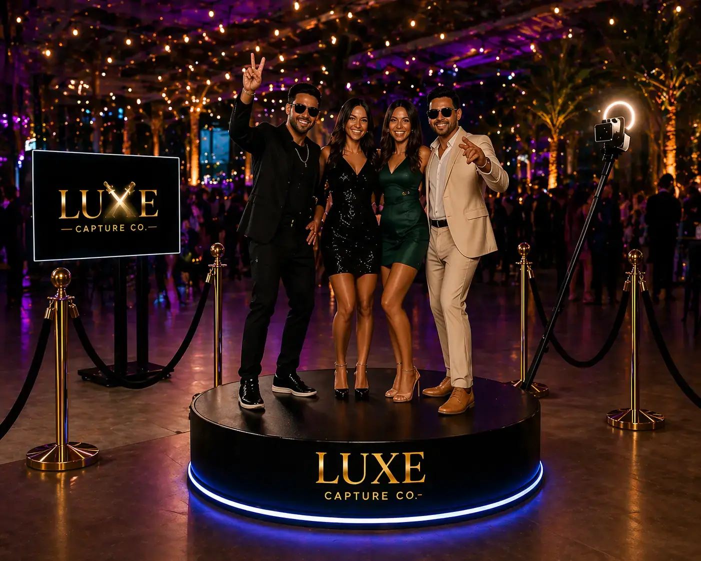 Guests posing together at a Luxe Capture Co. event